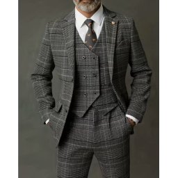 Pánský třídílný oblek – anglický vzor Karlo Torri S(46)