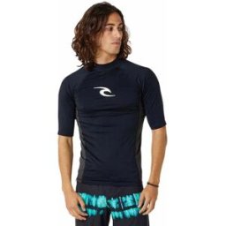 RIP CURL Pánské lycrové triko Waves, krátký rukáv, L černé