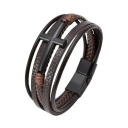 Gaira® Náramek Cross 35015, Barva černá