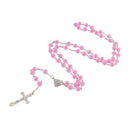 Růženec v krabičce ledový efekt, barva 4 pink