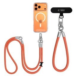 Tech-Protect C10S Rope Crossbody šňůrka na telefon s poutkem na zápěstí - ORANGE/TITANIUM