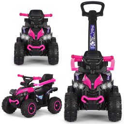 Dětské odrážedlo s vodící tyčí Milly Mally Wild 3v1 pink