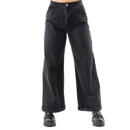 kalhoty dámské (jeans) CHEMICAL BLACK - Baggy - DEIA - BLACK STONEWASH - POI1486
