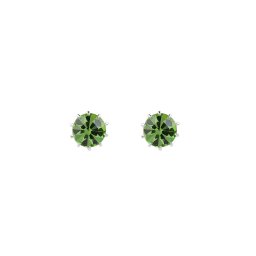 Náušnice jablonecká bižuterie s broušeným kamínkem, barva 18 (Ø8 mm) peridot
