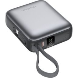 ChoeTech Mini 35W 10000mAh Power Bank with USB-C input/output Cable grey