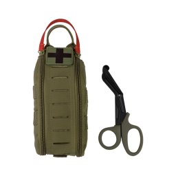 MIL-TEC pouzdro zdravotní IFAK zip LASER CUT MOLLE včetně nůžek ZELENÉ