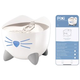 Fontána pro kočky Pixi SMART s nerezovým povrchem 2 l bílá