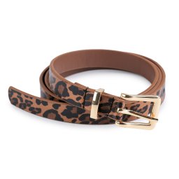 Dámský pásek zvířecí vzor šíře 1,8 cm, barva hnědá