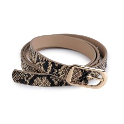 Dámský pásek hadí vzor, barva 1 (1,8 cm) béžová
