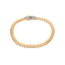 Monaco Chain Bracelet Classic Pavé Lock 5 mm IZ30805N