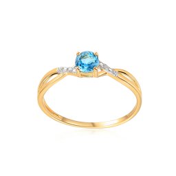 Zlatý topasový prsten 0,33 ct s diamanty Liv IZBR589