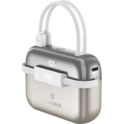 Choetech Mini Bag Digital 10000mAh PD30W Power Bank with Type-c+L cable Out for Ipad/iphone --light