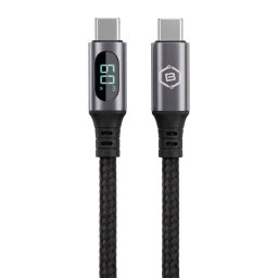 Blavec Zumi USB-C na USB-C kabel PD 60W 3A s LCD displejem 1m černý
