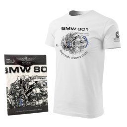 Triko s leteckým motorem BMW 801 BÍLÉ vel. L