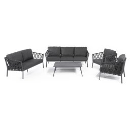 Zahradní sezení luxusní - Moderní sedačky set pro 7 osob + konferenční stolek