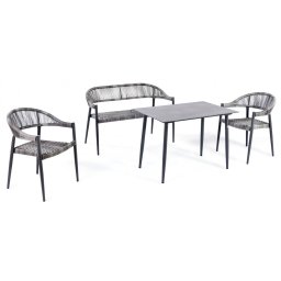 Minimalistické ratanové sezení - zahradní set k sezení pro 4 osoby + stůl
