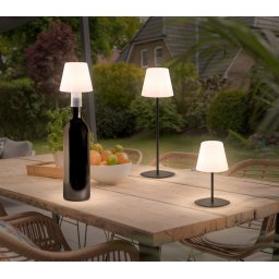 Venkovní stolní LED lampa 4v1 (různé výšky tyče) + zátka do láhve s IP44