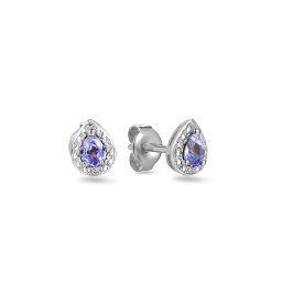 Tanzanitové náušnice 0,34 ct Mayte, bílé zlato, 14K IZBR583AN