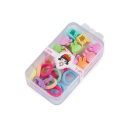 Mini gumičky a skřipce do vlasů v boxu, barva 2 mix zajíc