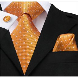 Manžetové knoflíčky s kravatou oranžová - Hymenaios
