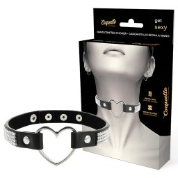 Coquette - choker srdce s kamnky - ern