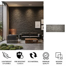 Imitace cihly šedá panel nástěnný – flexibilní 3D obklad na zeď - ZORIX