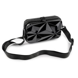 Dámská skořepinová kabelka / pouzdro crossbody s popruhem 18x11 cm, barva 4 černá