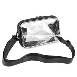 Transparentní skořepinová kabelka / pouzdro crossbody 18x11 cm, barva 1 transparent