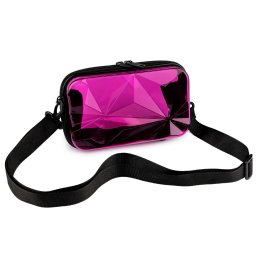 Transparentní skořepinová kabelka / pouzdro crossbody 18x11 cm, barva 3 fialovorůž ost.