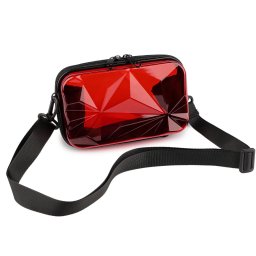 Transparentní skořepinová kabelka / pouzdro crossbody 18x11 cm, barva 4 červená