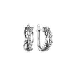 Zlaté náušnice s černými diamanty 0,190 ct IZBR094AN
