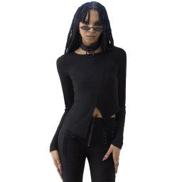 top dámský s dlouhým rukávem KILLSTAR - Moor - Black - KSRA011527