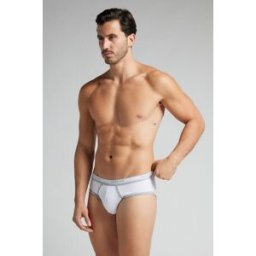 Intimissimi Pánské Slipy z Bavlny Superior s Logem Člověk Bílá Size 5