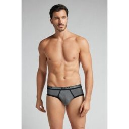Intimissimi Pánské Slipy z Bavlny Superior s Logem Člověk Černá Size 7