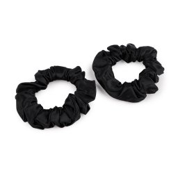 Gumička scrunchie do vlasů saténová, barva 2 černá