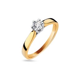 Zásnubní prsten Solitaire s lab-grown diamantem 0,25 ct, kombinované zlato 14K BSLG004
