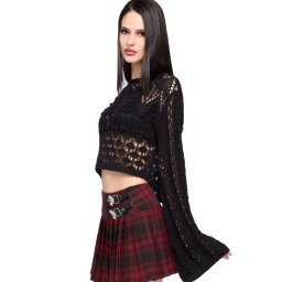 svetr dámský - crop top KILLSTAR - MIDNIGHT VALE - Black - KSRA014879