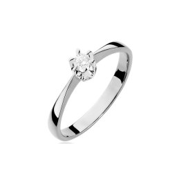 Zásnubní diamantový prsten 0,100 ct, bílé zlato 14K BSBR016A