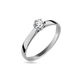 Zásnubní prsten Solitaire s diamantem 0,16 ct, bílé zlato 14K BSBR155A