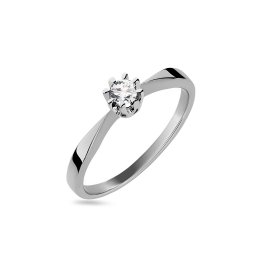 Zásnubní prsten Solitaire s diamantem 0,16 ct, bílé zlato 14K BSBR154A