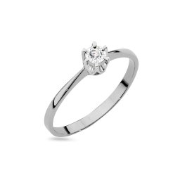 Zásnubní prsten Solitaire s diamantem 0,04 ct, bílé zlato 14K BSBR080A