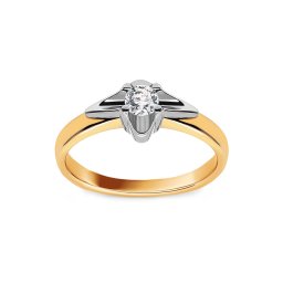 Diamantový zásnubní prsten Always s diamantem 0,16 ct, kombinované zlato 14K BSBR150