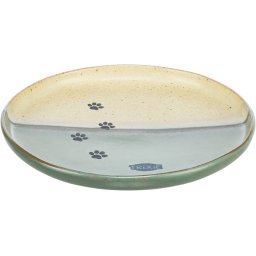 Keramický talířek ve vintage vzhledu béžovo-zelený 16 cm, 0,15 l