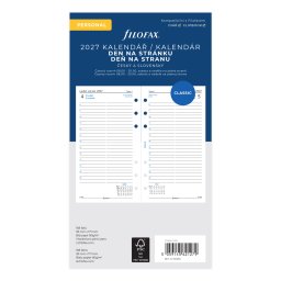 Filofax A5 kalendář 2027 ČJ+SJ den/1 stránka