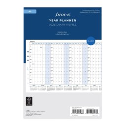 Filofax horizontální kalendář 2025 plánovací AJ A5