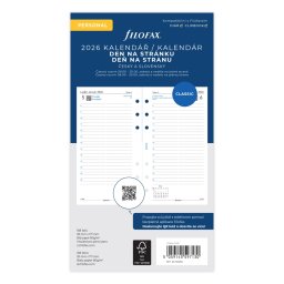 Filofax A5 kalendář 2026 ČJ+SJ den/1 stránka