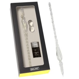 Online 17133 Glass Dip Pen kaligrafická sada skleněného pera a černého inkoustu