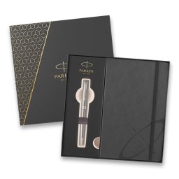 Parker 1502/5295512 Royal Sonnet Stainless Steel CT sada dárková sada kuličkové tužky v kazetě se zápisníkem