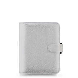 Filofax Saffiano A7 týdenní 2026 stříbrný