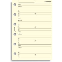 Filofax adresář, krémový náplň kapesních diářů
